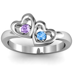 Personalised Twin Hearts Ring - Handcrafted By Name My Rings™