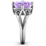 Personalised Twisted Shank Emerald Cut Stone with Filigree Ring - Handcrafted By Name My Rings™