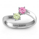 Personalised Two Stone Ring With Filigree Settings - Handcrafted By Name My Rings™