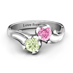 Personalised Two Stone Sparkle Ring - Handcrafted By Name My Rings™