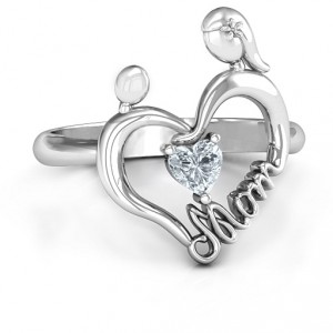 Personalised Unbreakable Bond Heart Ring - Handcrafted By Name My Rings™