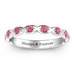 Personalised Vintage Glamour Accented Band - Handcrafted By Name My Rings™