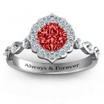 Personalised Vintage Glamour Ring With Accent Stones - Handcrafted By Name My Rings™