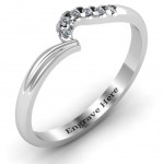 Personalised Wave Band Ring with Stone Accents - Handcrafted By Name My Rings™