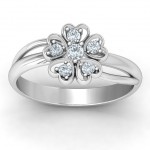 Personalised With Love and Flowers Ring - Handcrafted By Name My Rings™