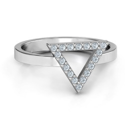 Personalised Your Best Triangle with Accents Ring - Handcrafted By Name My Rings™