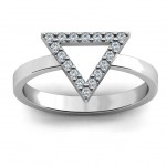 Personalised Your Best Triangle with Accents Ring - Handcrafted By Name My Rings™