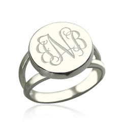 Personalised Circle Monogram Signet Ring - Handcrafted By Name My Rings™