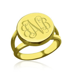 Personalised Circle Monogram Signet Ring - Handcrafted By Name My Rings™