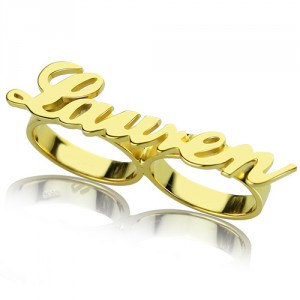 Personalised Custom Allegro Two Finger Name Ring - Handcrafted By Name My Rings™