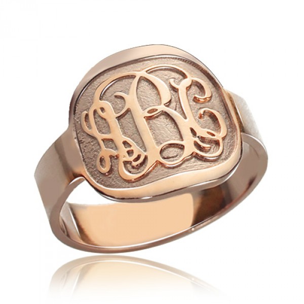 Personalised Engraved Round Monogram Ring - Handcrafted By Name My Rings™