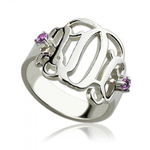 Personalised Birthstone Monogram Rings For Women - Handcrafted By Name My Rings™