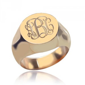 Personalised CIrcle Designs Signet Monogram Initial Ring - Handcrafted By Name My Rings™