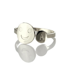 Personalised Smile Ring with Initial - Handcrafted By Name My Rings™