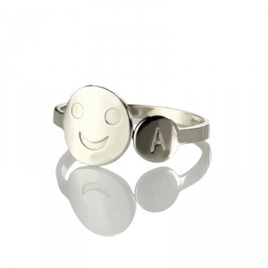 Personalised Smile Ring with Initial - Handcrafted By Name My Rings™