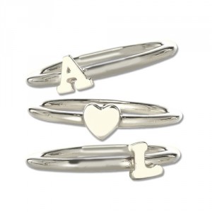 Personalised Stackable Midi Initial Ring - Handcrafted By Name My Rings™