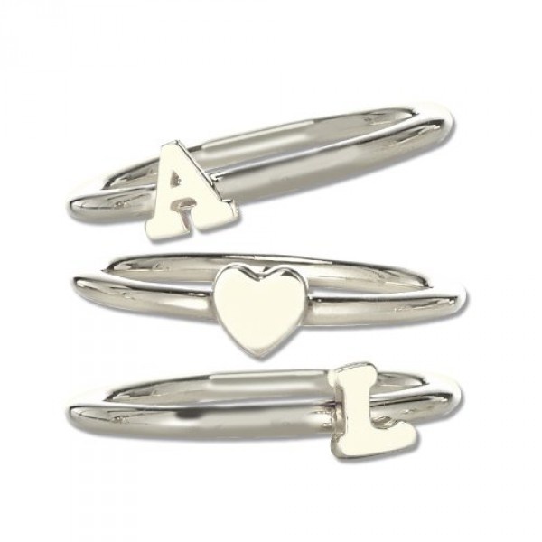 Personalised Stackable Midi Initial Ring - Handcrafted By Name My Rings™