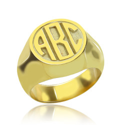 Personalised Customised Signet Ring with Block Monogram - Handcrafted By Name My Rings™