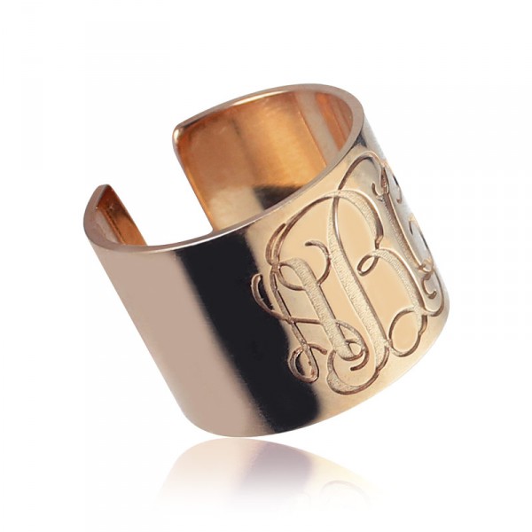 Personalised Engraved Monogram Cuff Ring - Handcrafted By Name My Rings™
