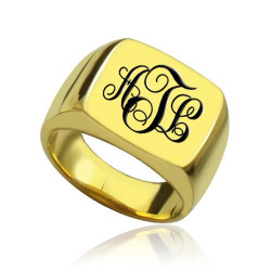Personalised Custom Monogram Signet Ring - Handcrafted By Name My Rings™