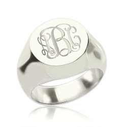 Personalised Signet Ring Engraved Monogram - Handcrafted By Name My Rings™