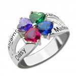 Personalised Mothers Name Ring with Birthstone - Handcrafted By Name My Rings™