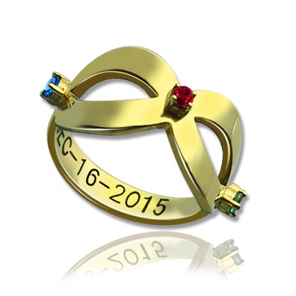 Personalised Engraved Infinity Birthstone Ring - Handcrafted By Name My Rings™