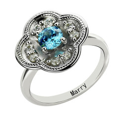 Personalised Birthstone Blossoming Love Engagement Ring - Handcrafted By Name My Rings™