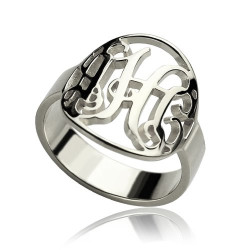 Personalised Cut Out Monogram Initial Ring - Handcrafted By Name My Rings™