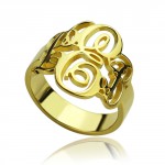Personalised Interlocking Three Initials Monogram Ring - Handcrafted By Name My Rings™