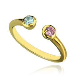 Personalised Dual Birthstone Ring - Handcrafted By Name My Rings™