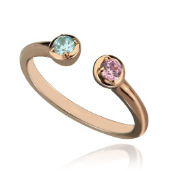 Personalised Dual Birthstone Ring - Handcrafted By Name My Rings™