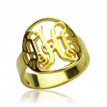Personalised Custom Circle Cut Out Monogrammed Ring - Handcrafted By Name My Rings™