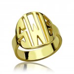 Personalised Block Circle Monogram Ring - Handcrafted By Name My Rings™