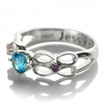 Personalised Customised Infinity Promise Ring With Name Birthstone for Her - Handcrafted By Name My Rings™