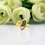 Personalised Heart in Heart Double Initial Ring - Handcrafted By Name My Rings™