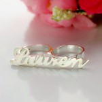Personalised Allegro Two Finger Name Ring - Handcrafted By Name My Rings™