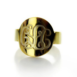 Personalised Engraved Script Monogram Itnitial Ring - Handcrafted By Name My Rings™