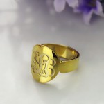 Personalised Engraved Script Monogram Itnitial Ring - Handcrafted By Name My Rings™