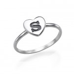 Personalised Heart Initial Ring - Handcrafted By Name My Rings™