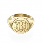 Personalised Signet Ring in with Engraved Monogram - Handcrafted By Name My Rings™