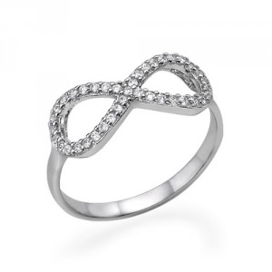 Personalised Cubic Zirconia Encrusted Infinity Ring - Handcrafted By Name My Rings™