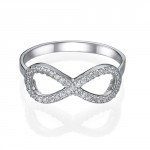 Personalised Cubic Zirconia Encrusted Infinity Ring - Handcrafted By Name My Rings™