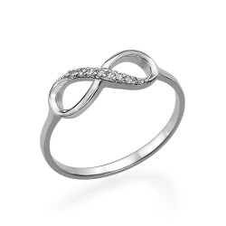 Personalised Cubic Zirconia Infinity Ring - Handcrafted By Name My Rings™