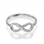 Personalised Cubic Zirconia Infinity Ring - Handcrafted By Name My Rings™