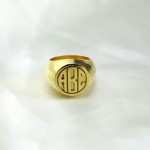 Personalised Customised Signet Ring with Block Monogram - Handcrafted By Name My Rings™