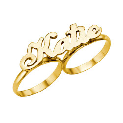 Personalised Two Finger Name Ring - Handcrafted By Name My Rings™