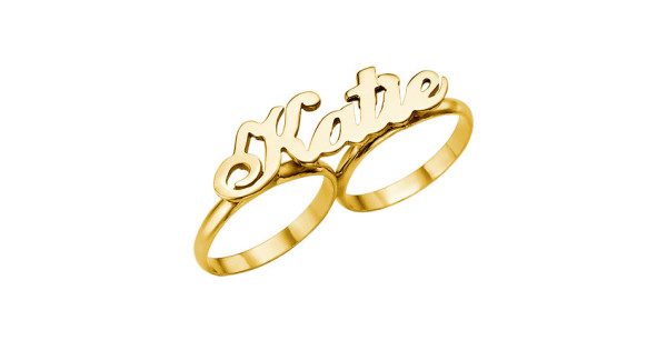 Personalised Two Finger Name Ring - Handcrafted By Name My Rings™