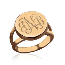 Personalised Circle Signet Monogram Ring - Handcrafted By Name My Rings™