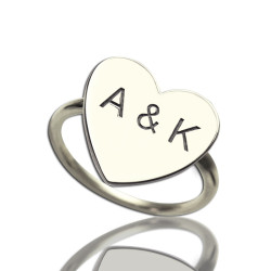Personalised Engraved Sweetheart Ring with Double Initials - Handcrafted By Name My Rings™